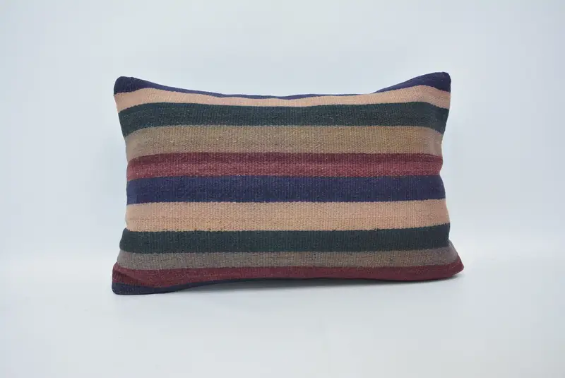 Southwestern Pillow Cover, Vintage Pillow, Aztec Pillow Cover, Turkish Kilim Pillow, 16x24 Blue Cushion, Pillow Cover, Home Decor Pillow - 1