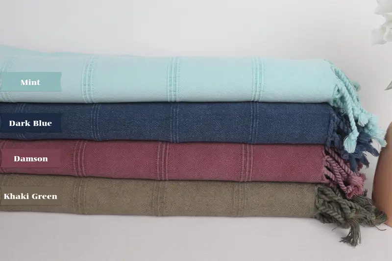 Monogram Turkish Towel, Organic Beach Towel, 68x40 Cotton Stonewashed Towel, Best Friend Gift Ideas, Personalized Gifts, Lightweight towel - 2