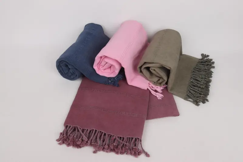 Monogram Turkish Towel, Organic Beach Towel, 68x40 Cotton Stonewashed Towel, Best Friend Gift Ideas, Personalized Gifts, Lightweight towel - 5