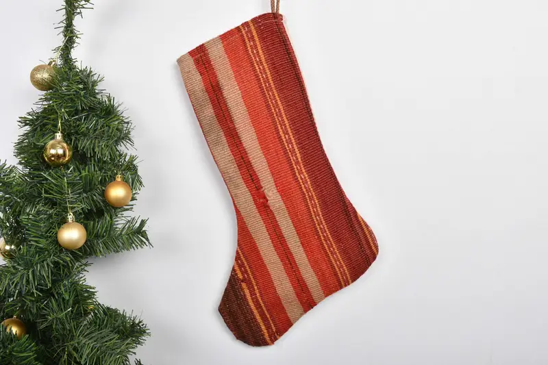 Noel Süsleri Desenli Doğal Çorap, Benzersiz 7 inç Çorap