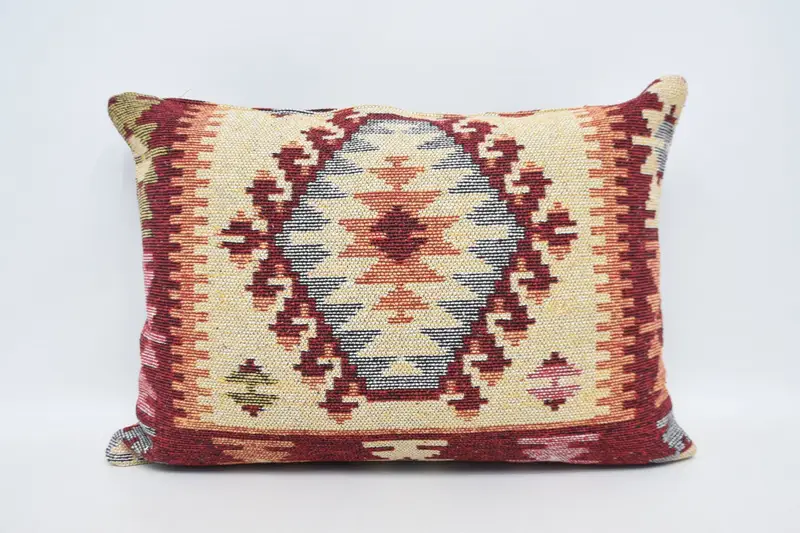 Kilim Cushion Sham, Boho Pillow Sham Cover, Interior Designer Pillow, Cushion, Bohemian Cushion Cushion Case, 20x28 Red Pillow Cover - 6