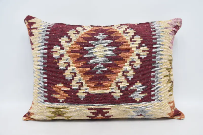 Kilim Cushion Sham, Boho Pillow Sham Cover, Interior Designer Pillow, Cushion, Bohemian Cushion Cushion Case, 20x28 Red Pillow Cover - 1