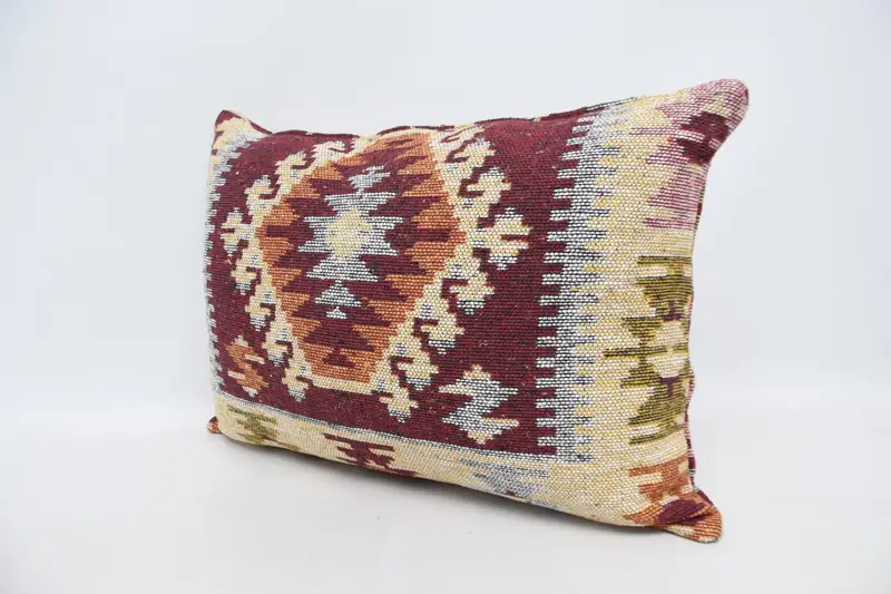 Kilim Cushion Sham, Boho Pillow Sham Cover, Interior Designer Pillow, Cushion, Bohemian Cushion Cushion Case, 20x28 Red Pillow Cover - 4