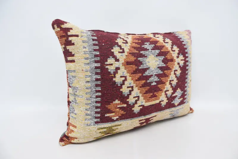 Kilim Cushion Sham, Boho Pillow Sham Cover, Interior Designer Pillow, Cushion, Bohemian Cushion Cushion Case, 20x28 Red Pillow Cover - 3