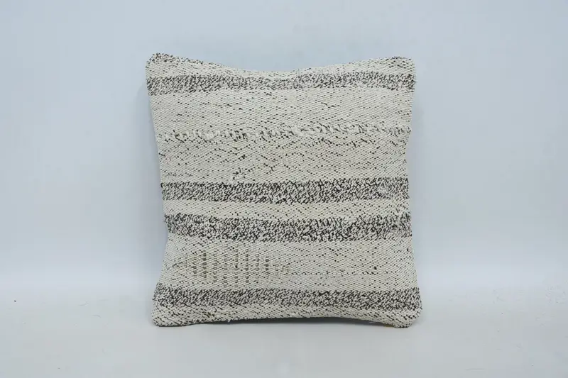 Throw Gift Woven Cushion, WovenBrown Wool Striped Pillow Case - 1
