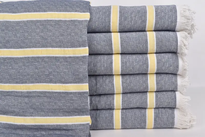 Bridesmaid Gifts, Throw Blankets, Woven Throw Blanket, Turkish Bedcover, 96x84 Cotton Striped Towel, Tablecloth, Personalized Home Gift Wedding - 2