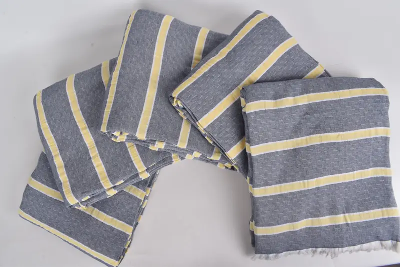 Bridesmaid Gifts, Throw Blankets, Woven Throw Blanket, Turkish Bedcover, 96x84 Cotton Striped Towel, Tablecloth, Personalized Home Gift Wedding - 4