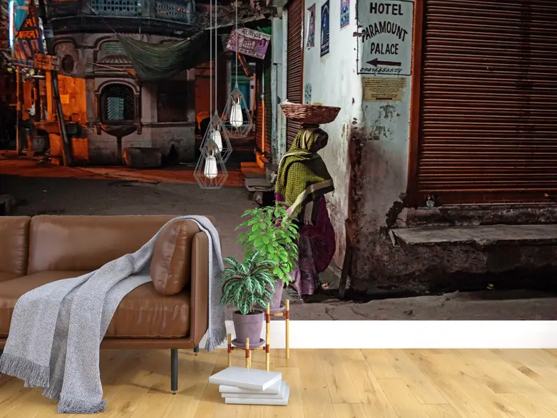 Street Landscape Wall Decor, Landscape Wall Mural, Heavy Bag on Head Wall Print, A Common Womans Story Wall Decor, 3D Wall Decor, - 1