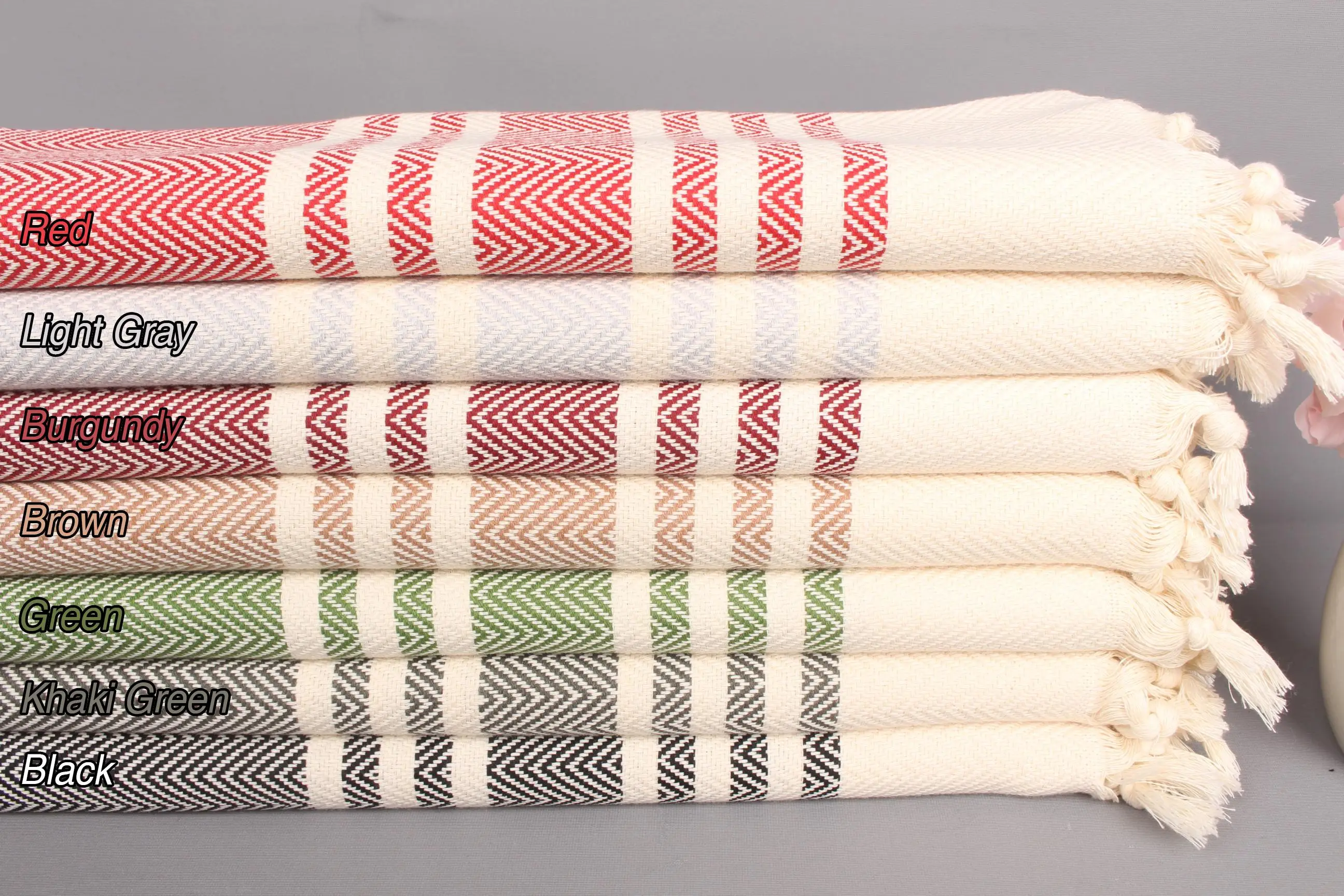 Monogram Kitchen Towel Cotton Herringbone Hand Towel, 20x36 - 1