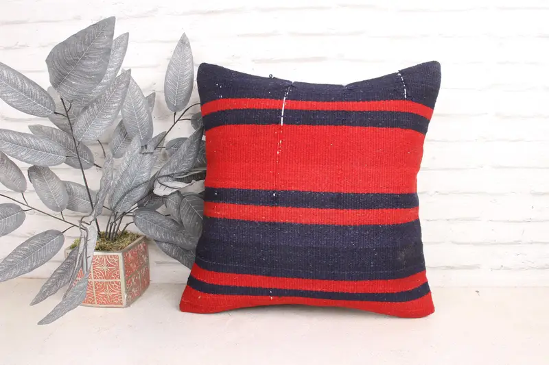 18x18 Red Pillow Case, Pillow Sham, Chair Cushion Cover, Boho Pillow, Natural Cushion Cover, Gift Pillow, Boho Pillow Sham Cover, Sofa Cushion Cover - 1