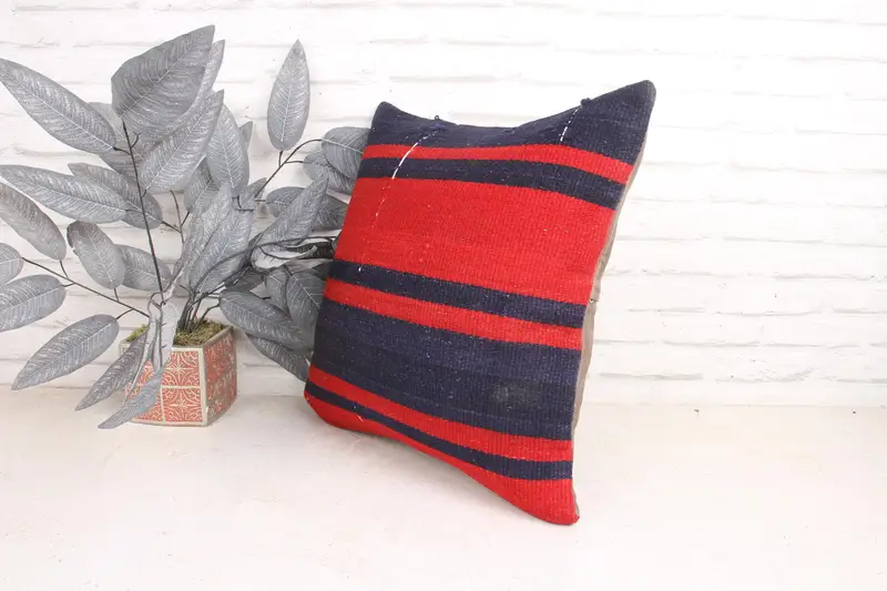 18x18 Red Pillow Case, Pillow Sham, Chair Cushion Cover, Boho Pillow, Natural Cushion Cover, Gift Pillow, Boho Pillow Sham Cover, Sofa Cushion Cover - 4