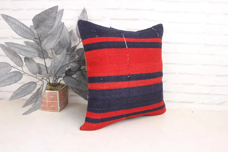 18x18 Red Pillow Case, Pillow Sham, Chair Cushion Cover, Boho Pillow, Natural Cushion Cover, Gift Pillow, Boho Pillow Sham Cover, Sofa Cushion Cover - 3