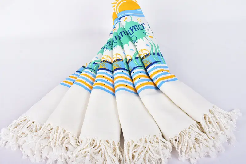 Gift For Mom, Organic Beach Towel, 70x40 Cotton Summer Patterned Towel, Personalized Gift, Lightweight towel, Bath towel, Bachelorette Favors Beach - 5