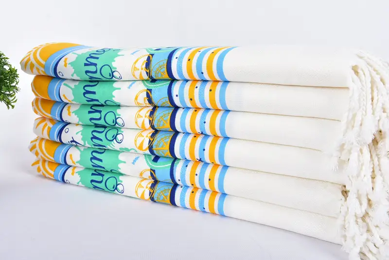 Gift For Mom, Organic Beach Towel, 70x40 Cotton Summer Patterned Towel, Personalized Gift, Lightweight towel, Bath towel, Bachelorette Favors Beach - 4