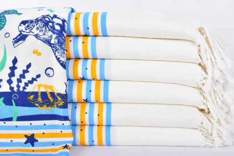 Gift For Mom, Organic Beach Towel, 70x40 Cotton Summer Patterned Towel, Personalized Gift, Lightweight towel, Bath towel, Bachelorette Favors Beach - 2