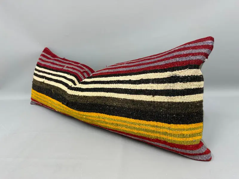 16x43 Red Pillow Case, Home Decor Pillow, Authentic Pillow, Antique Pillows, Pillow Sham, Accent Pillow Sham, Ethnical Kilim Rug Pillow - 3