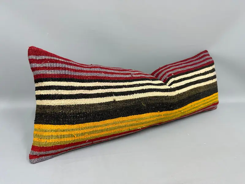 16x43 Red Pillow Case, Home Decor Pillow, Authentic Pillow, Antique Pillows, Pillow Sham, Accent Pillow Sham, Ethnical Kilim Rug Pillow - 2