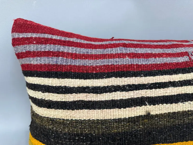 16x43 Red Pillow Case, Home Decor Pillow, Authentic Pillow, Antique Pillows, Pillow Sham, Accent Pillow Sham, Ethnical Kilim Rug Pillow - 5