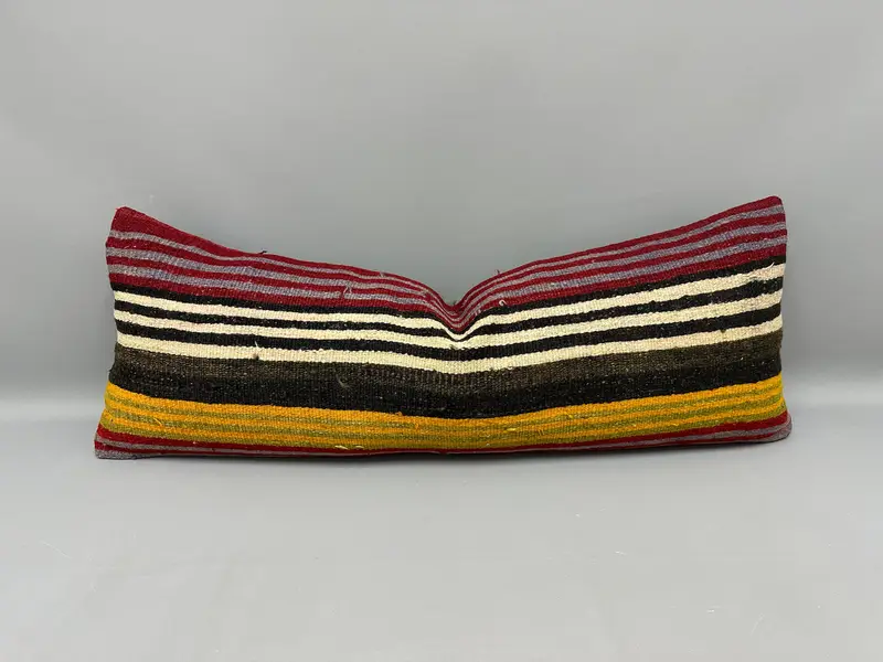 16x43 Red Pillow Case, Home Decor Pillow, Authentic Pillow, Antique Pillows, Pillow Sham, Accent Pillow Sham, Ethnical Kilim Rug Pillow - 1