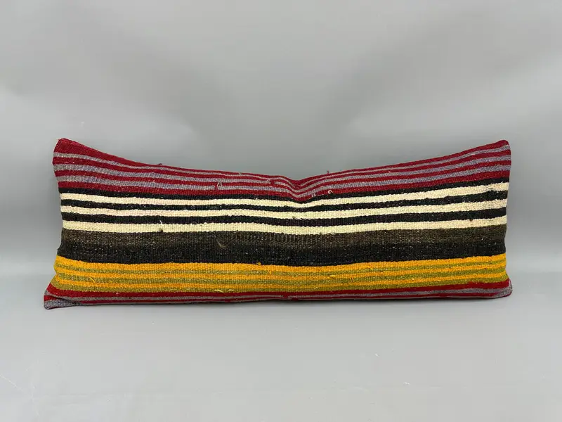 16x43 Red Pillow Case, Home Decor Pillow, Authentic Pillow, Antique Pillows, Pillow Sham, Accent Pillow Sham, Ethnical Kilim Rug Pillow - 4