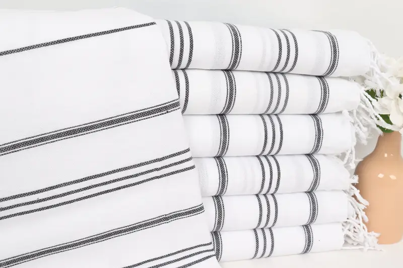 40x24 Cotton Striped Towel, Organic Towel, Boyfriend Gift, Small Bath Towels, Bathroom Towels, Gift For Her, Wedding Favors, Wedding Shower Gift - 1