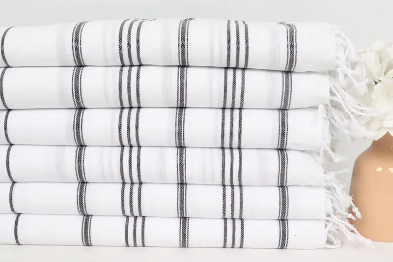 40x24 Cotton Striped Towel, Organic Towel, Boyfriend Gift, Small Bath Towels, Bathroom Towels, Gift For Her, Wedding Favors, Wedding Shower Gift - 3