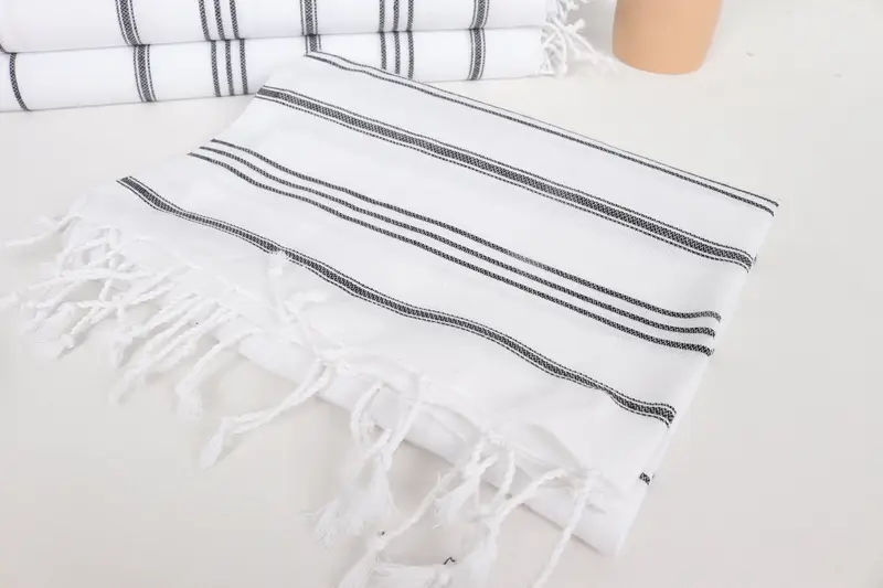 40x24 Cotton Striped Towel, Organic Towel, Boyfriend Gift, Small Bath Towels, Bathroom Towels, Gift For Her, Wedding Favors, Wedding Shower Gift - 5