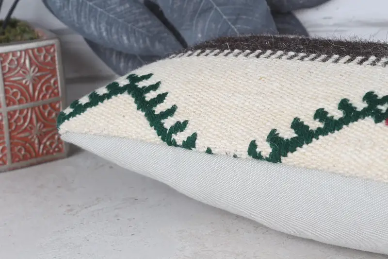 Outdoor Bolster Cushion Cover, Antique Pillows, 8x16 Beige Pillow, Nautical Throw Cushion, Vintage Kilim Pillow, Cushion Case, Vintage Pillow - 7
