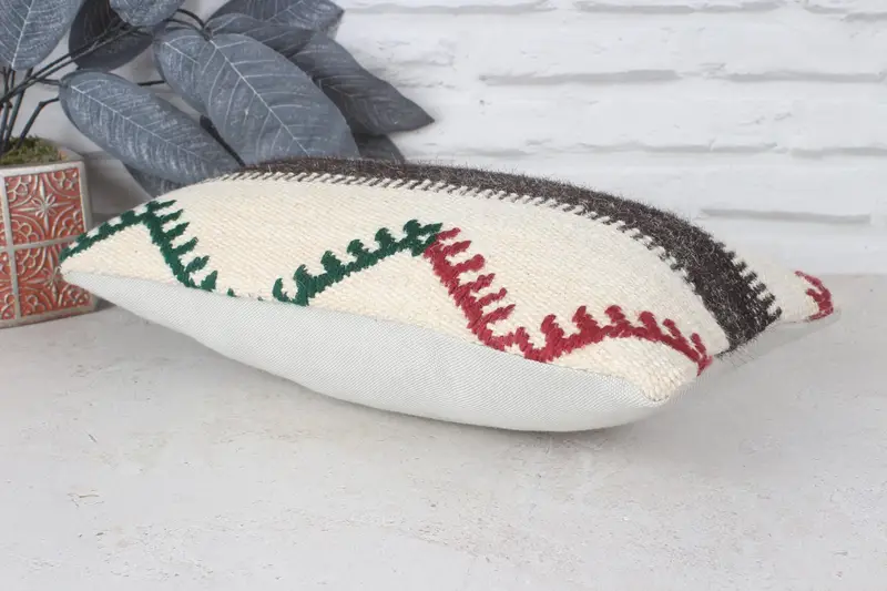Outdoor Bolster Cushion Cover, Antique Pillows, 8x16 Beige Pillow, Nautical Throw Cushion, Vintage Kilim Pillow, Cushion Case, Vintage Pillow - 6