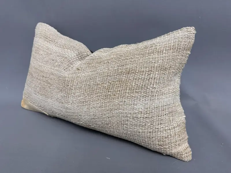 Lounge Throw Pillow Case, Oriental Pillow, Pillow Sham, 12x20 Beige Cushion, Kilim Pillow, Pillow for Sofa, Throw Kilim Pillow - 3