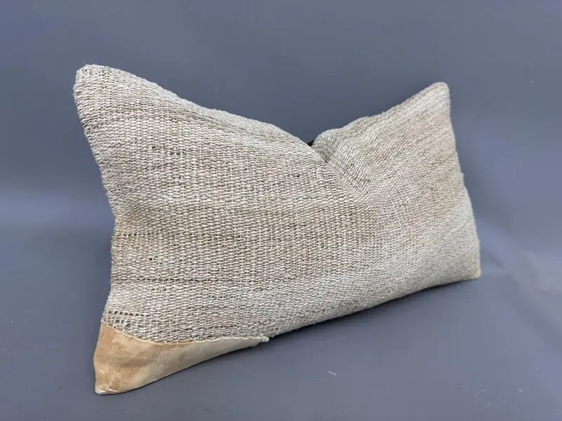 Lounge Throw Pillow Case, Oriental Pillow, Pillow Sham, 12x20 Beige Cushion, Kilim Pillow, Pillow for Sofa, Throw Kilim Pillow - 2