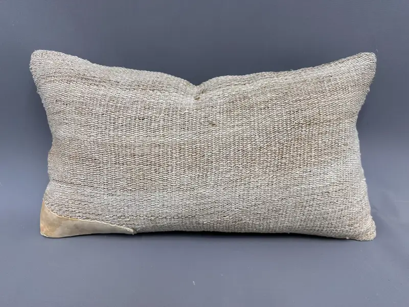 Lounge Throw Pillow Case, Oriental Pillow, Pillow Sham, 12x20 Beige Cushion, Kilim Pillow, Pillow for Sofa, Throw Kilim Pillow - 4