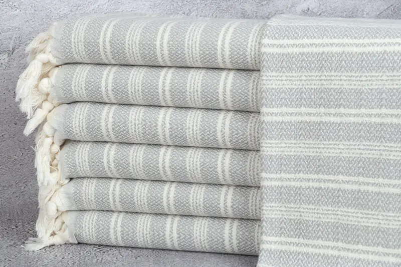 Hellgraues türkisches Handtuch, hängendes Küchenhandtuch, 18 x 32 Zoll