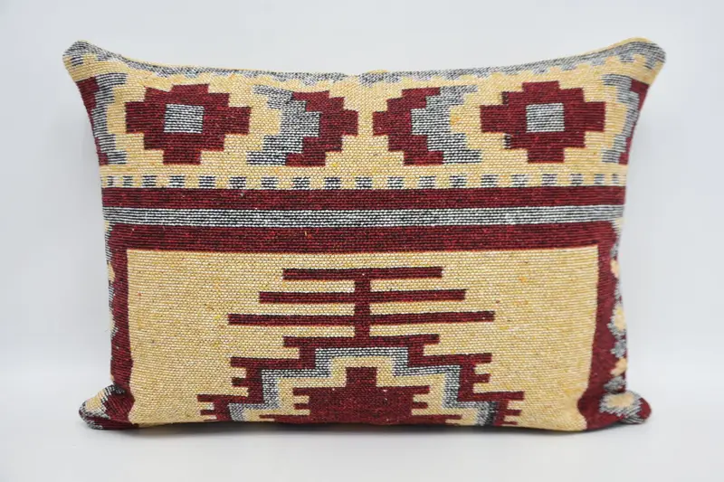 Geometric Vintage Pillow Cover, Moroccan DesignerRed 20x28 inch Cushion Case - 1