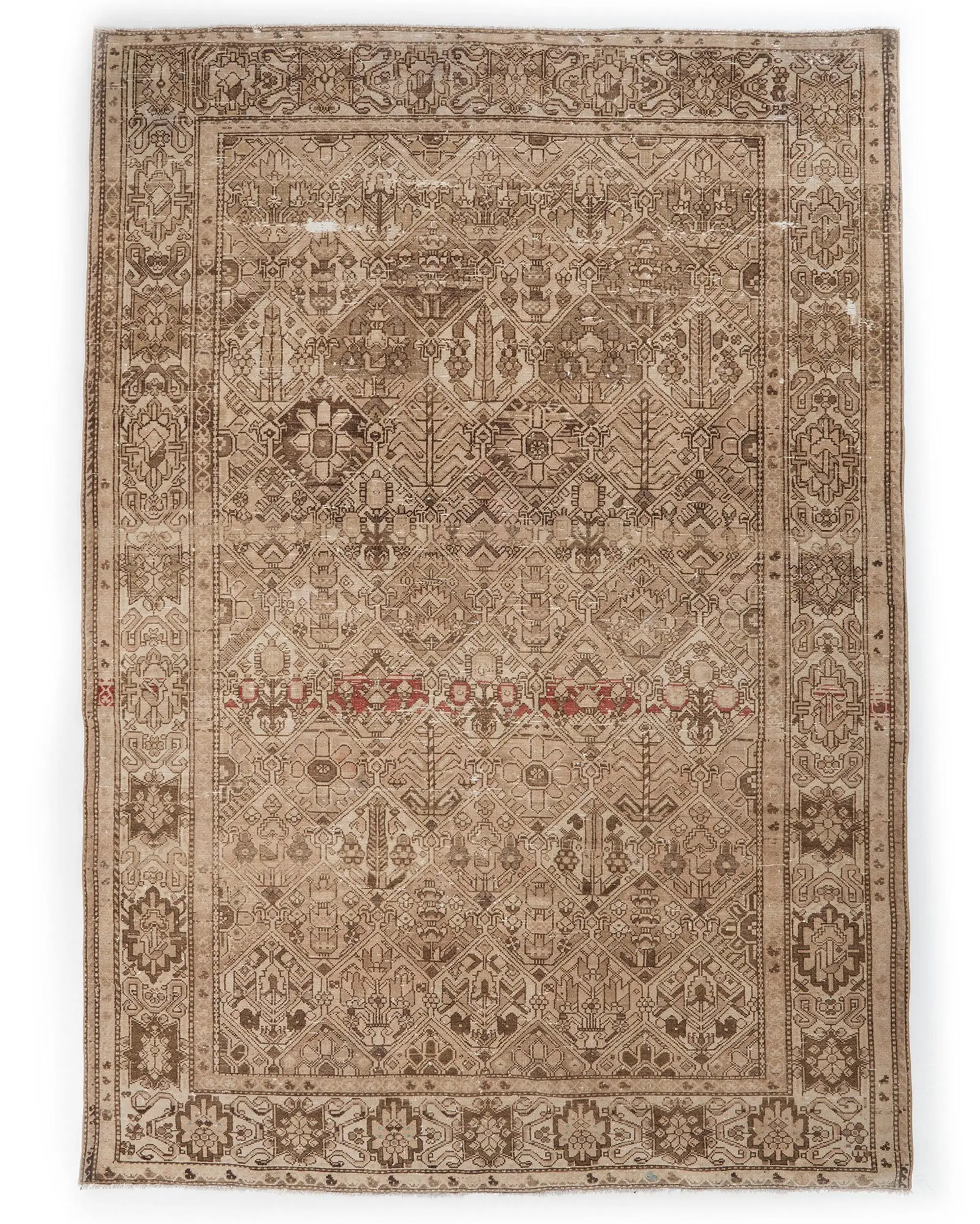 7.1x9.9 ft Vintage Turkish Rug, Oversize Rug, Brown Rug - 1