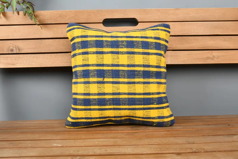 Gift Pillow, Vintage Throw Pillow Case, Pillow, 16x16 Yellow Cushion Cover, Throw Kilim Pillow, Vintage Kilim Pillow, Comfy Throw Pillow Cover - 6
