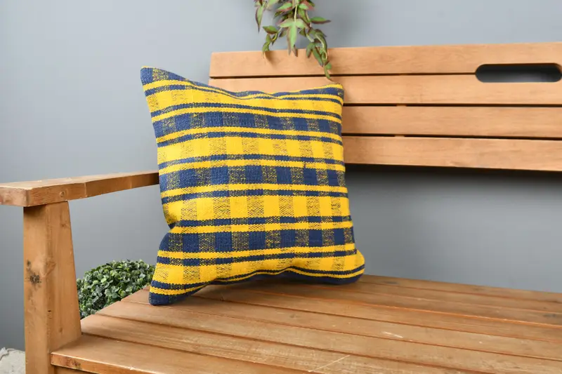 Gift Pillow, Vintage Throw Pillow Case, Pillow, 16x16 Yellow Cushion Cover, Throw Kilim Pillow, Vintage Kilim Pillow, Comfy Throw Pillow Cover - 1