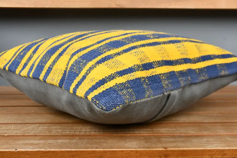 Gift Pillow, Vintage Throw Pillow Case, Pillow, 16x16 Yellow Cushion Cover, Throw Kilim Pillow, Vintage Kilim Pillow, Comfy Throw Pillow Cover - 3