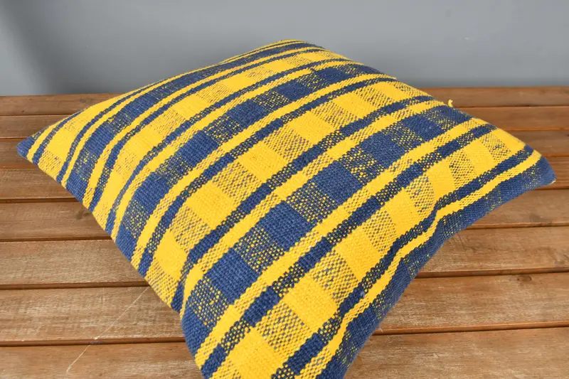 Gift Pillow, Vintage Throw Pillow Case, Pillow, 16x16 Yellow Cushion Cover, Throw Kilim Pillow, Vintage Kilim Pillow, Comfy Throw Pillow Cover - 2