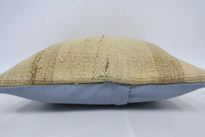 Vintage Pillow Cover, Handmade Rug Seat Cushion Case, Kilim Pillow, Pillow for Couch, Kilim Cushion Sham, 14x14 Beige Pillow Cover, Cushion - 5