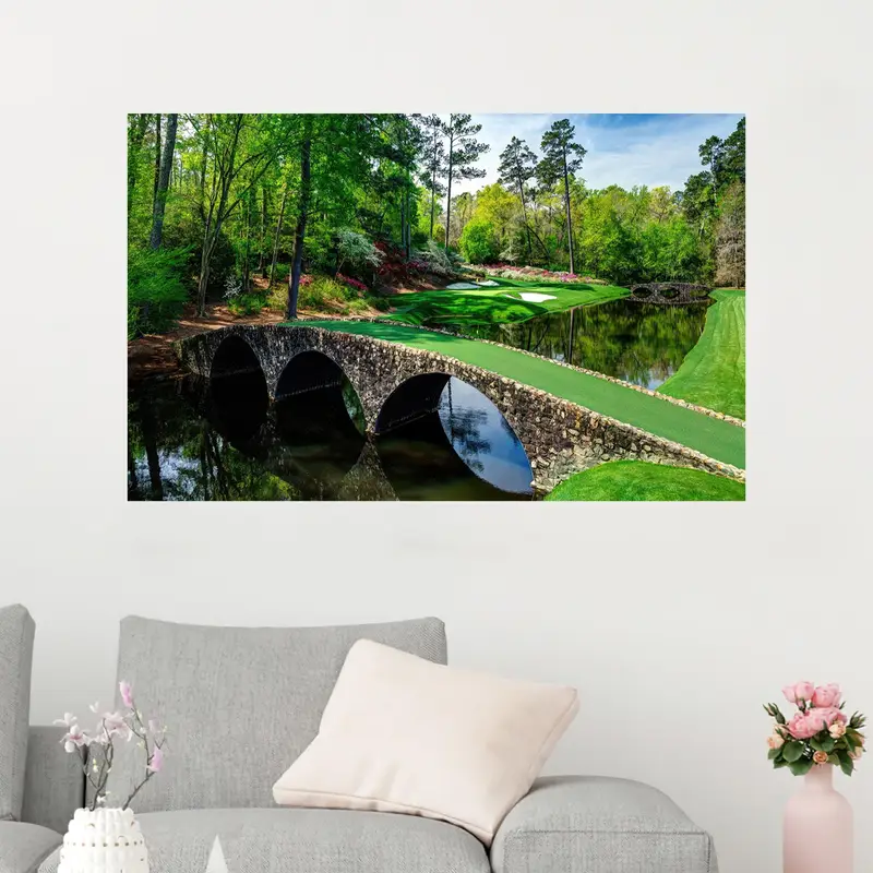 エレガントなプリントガラス: 自然の風景とゴルフのテーマ