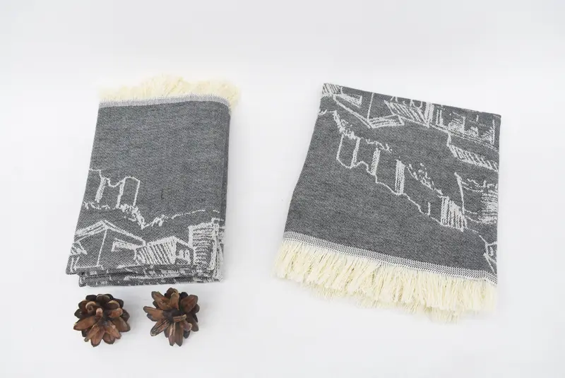 Gift For Wedding Day, Bridesmaid Favors, 28x20 Cotton Landscape Patterned Towel, Personalized Kitchen Towel, Monogram Hand Towel, Custom Hand Towel - 7