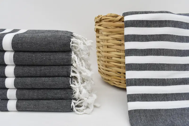 Custom Turkish Towel, Beach Towel Bulk, Thin towel, Turkish beach towel, Wedding Shower Gift, 70x40 Cotton Striped Towel, Sand-Resistant Peshtemal - 1