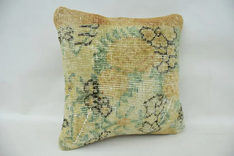 Kilim Pillow Cover, Turkish Pillow, Pillow, 16x16 Beige Cushion Case, Pattern Throw Pillow, Morroccon Kilim Cushion Cushion Cover, Pillow for Couch - 2