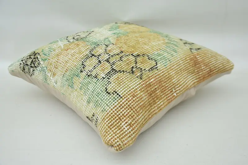 Kilim Pillow Cover, Turkish Pillow, Pillow, 16x16 Beige Cushion Case, Pattern Throw Pillow, Morroccon Kilim Cushion Cushion Cover, Pillow for Couch - 6