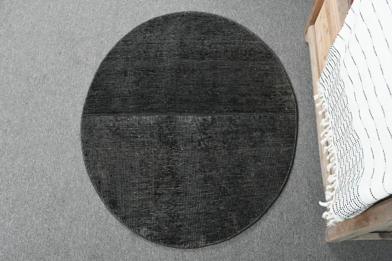 Alfombra Ikat Negra 8x8m, Decoración Elegante y Moderna