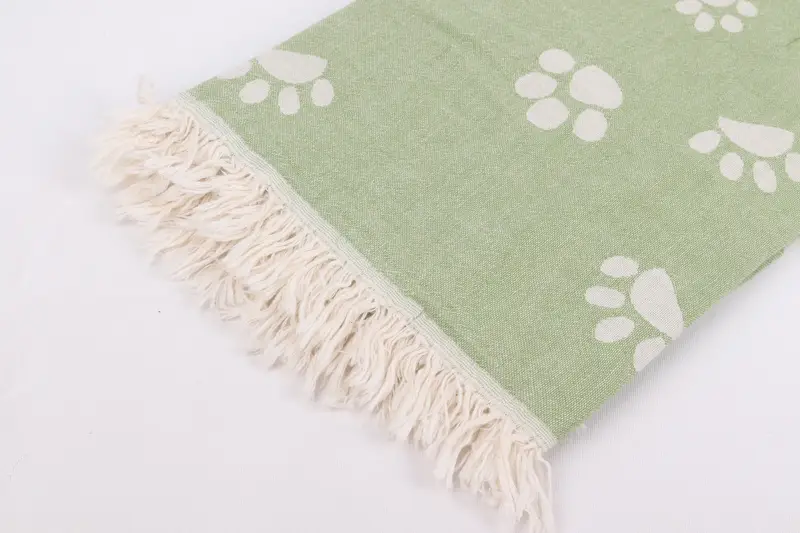 Scarf Towel, Spa Gift, Quick-dry towel, Turkish hand towel, Spa Towel, Yoga Towel, 70x36 Cotton Paw Design Towel, Gifts For Him, Organic Beach Towel - 8