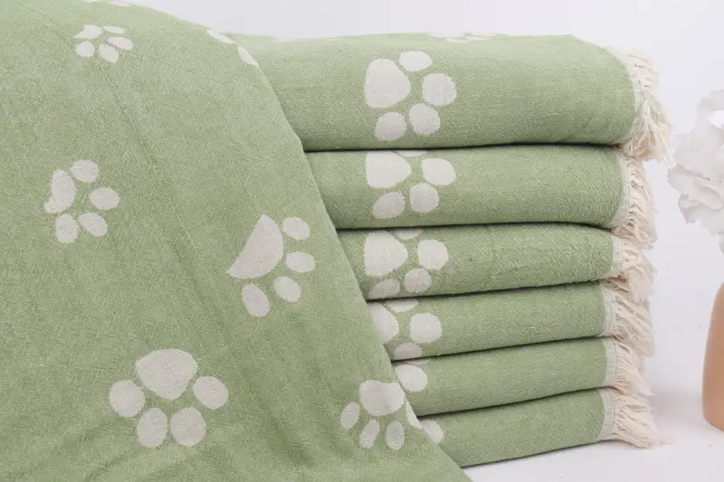 Scarf Towel, Spa Gift, Quick-dry towel, Turkish hand towel, Spa Towel, Yoga Towel, 70x36 Cotton Paw Design Towel, Gifts For Him, Organic Beach Towel - 2