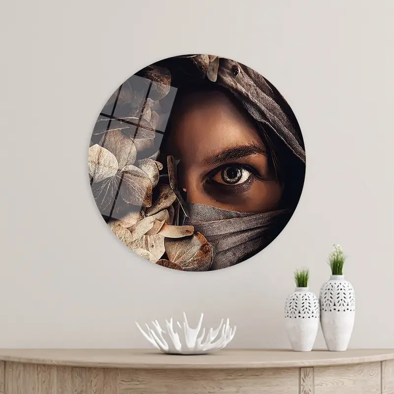 Elegant Half Woman, Flower Face Printed Canvas Art