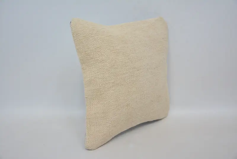 Vintage Pillow, Handmade Cushion Case, Pillow for Sofa, Pillow Cover, 12x12 Beige Cushion Cover, Boho Pillow, Handwoven Pillow Cover Cushion - 3